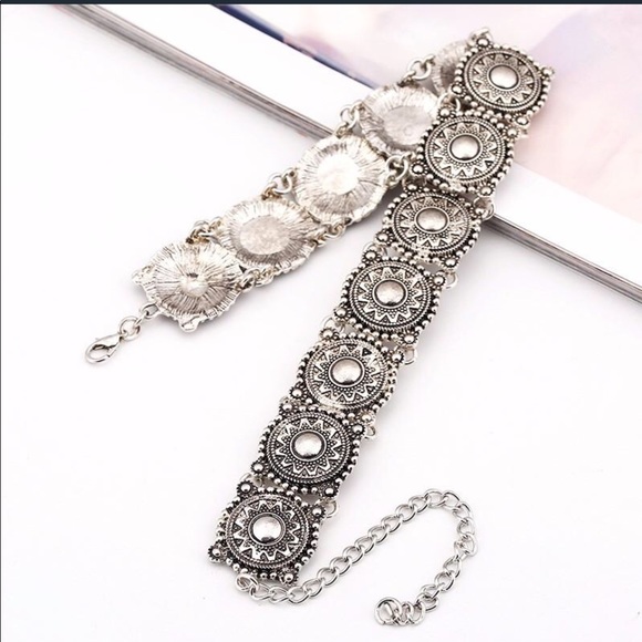 Silver Sun Choker Necklace - Picture 2 of 6